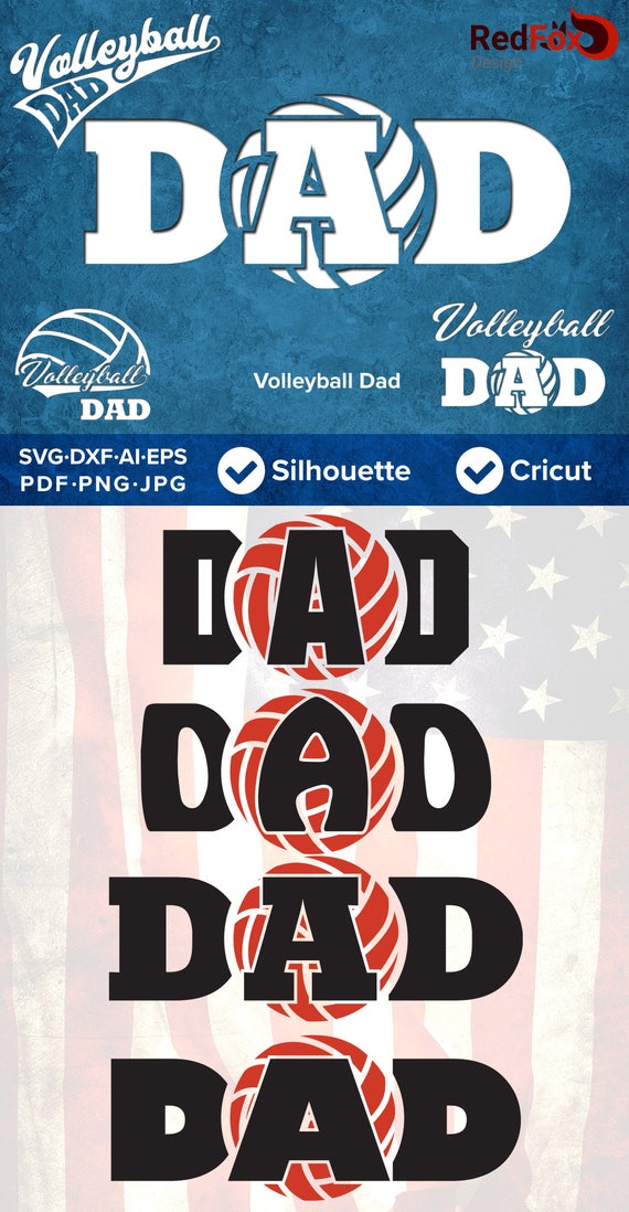 Download Volleyball Dad Father's Day SVG Cut File DXF Png