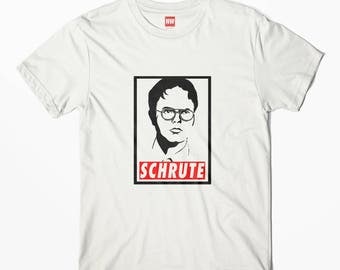 Dwight Schrute The Office US White Vintage Look T-Shirt - Dunder Mifflin Tee , Humor Tee, Comedy Top, Yoga Tee, Office Shirt, Geek wear,