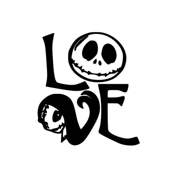 Jack n Sally LOVE vinyl decal