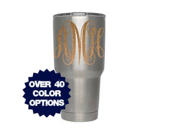 Monogram Decal, Monogram Tumler Decal, Monogrammed Sticker, Yeti Monogram, Cup Decal, Monogrammed Sticker, Decal For Women, Initials Decal