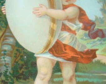 Victorian Scrap (Child with an Egg) # 1