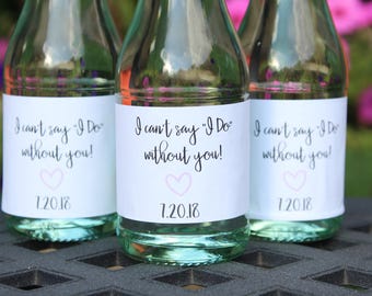 Custom Mini Champagne Bottle Label for Bachelorette Party, Bridal Shower, Bridal Suite, Baby Shower or Bachelorette Bubbly | Custom Labels