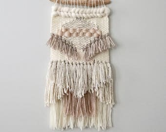 Woven Wall Hanging / Weaving / Tapestry / Wall Art / Nursery Decor / Home Decor / Brown, Beige, White, Neutral