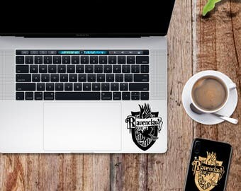 Harry Potter decal; Ravenclaw house crest emblem glitter sticker for laptop, macbook, car, notebook, tablet, phone, mac