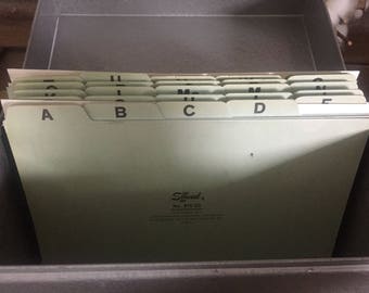 Large Vintage Industrial Silver Metal File Box