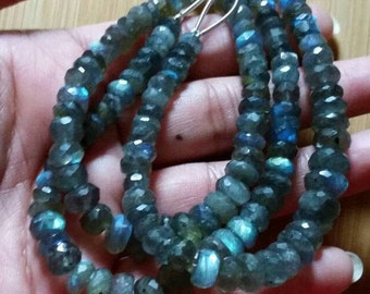 Labrodorite natural facetted roundale beads - 5-8mm - STK-12-LBDB-13
