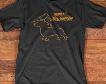 Happy Halloweenie Dachshund T-Shirt Gift/ Halloween Gift/ Happy Halloween 2017/ Halloween Dog/ Dog Lovers/ Great Gift Idea For Halloween