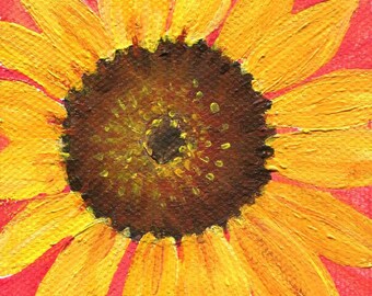 Sunflower mini canvas art painting, sunflower canvas art, sunflower wall art, sunflower decor, acrylic painting canvas art, sunflower art