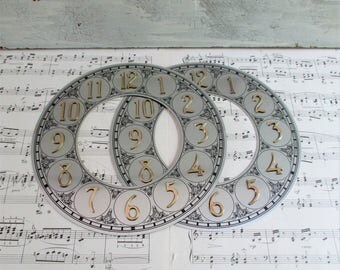 Pair of Ornate Vintage Metal Clock Dials