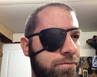 Metal gear solid V snake eye patch made of thick leather, cosplay, pirate