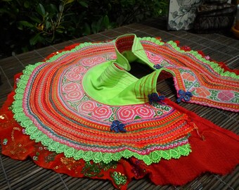 Hmong Textile Vintage Embroidered Collar