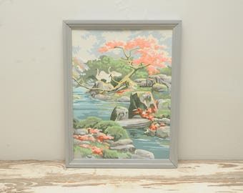 Vintage Paint by Number Painting Swan