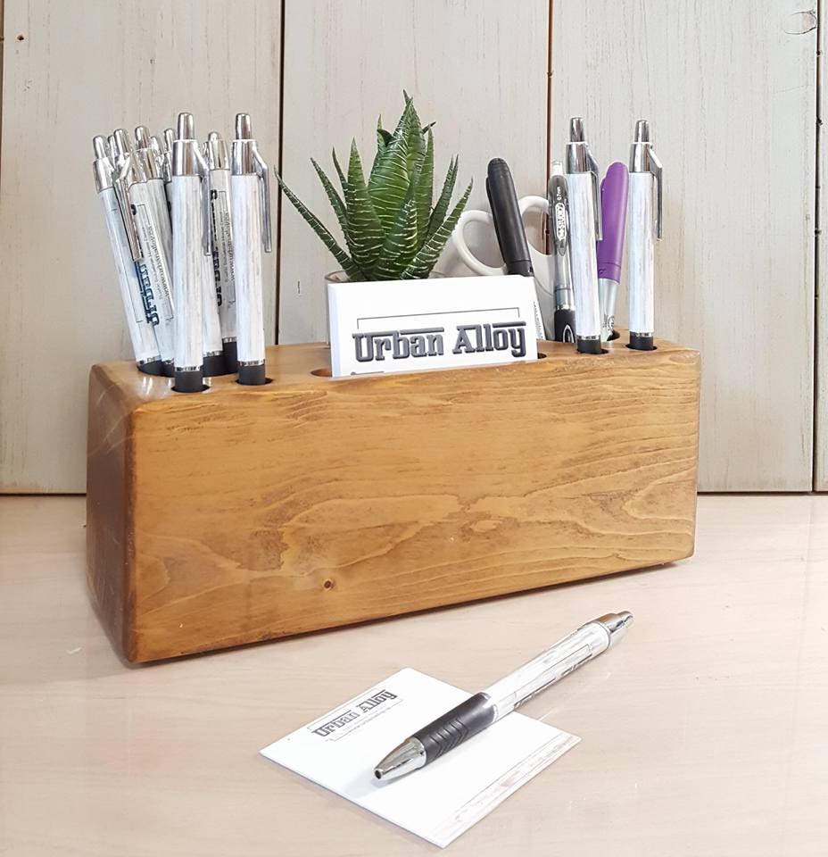 Reclaimed Wood Desk Organizer Wooden Caddy Office Decor Reclaimed Wood Desk Organizer Wooden Caddy Office Decor Accessory