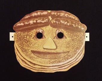 unusual vintage halloween mask pancakes and sausage links breakfast neutral colors childrens - Premium Halloween Masks unusual vintage halloween mask pancakes and sausage links breakfast neutral colors childrens - Premium Halloween Masks