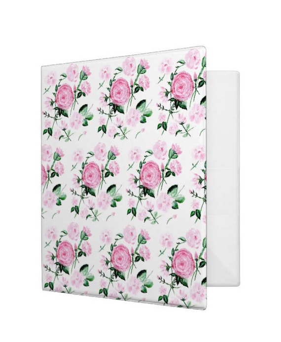 Floral Binder rose binder floral notebook flower binder