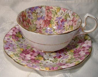 Royal Standard Virginia Stock Chintz Floral Cup and Saucer
