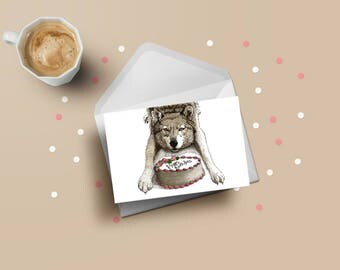 Wolf Birthday Card