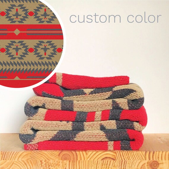 Colorful Blanket Throw Blanket Native American Pattern