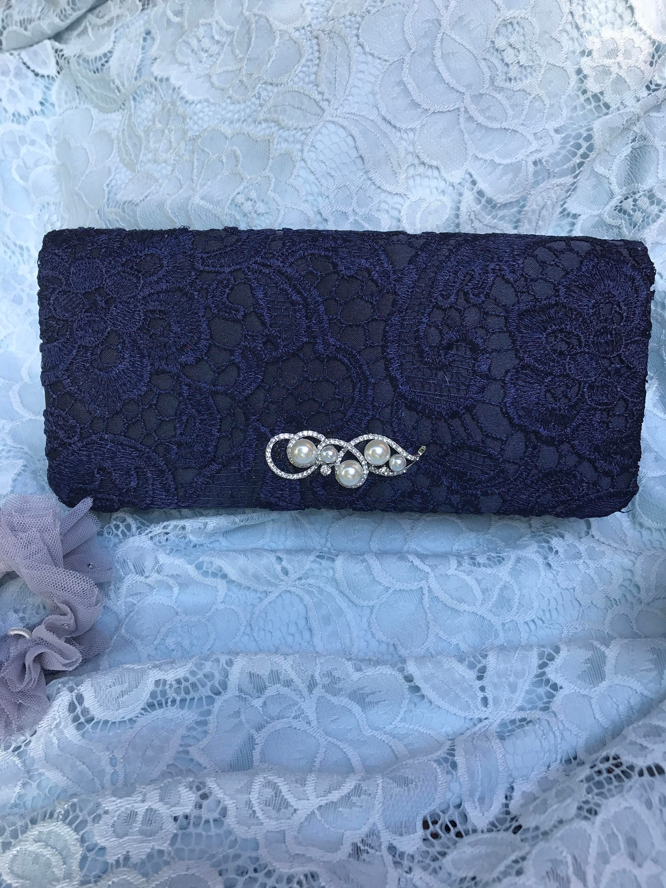navy blue clutch purse for wedding