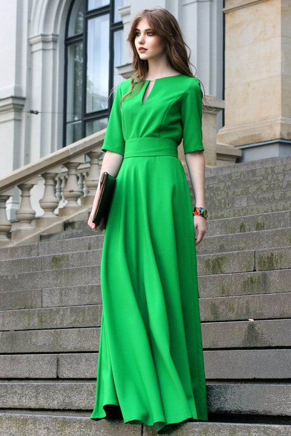 Maxi Dress Green Dress Casual Dress Trendy Plus Size