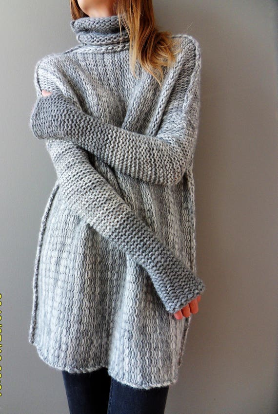 Oversized Alpaca Chunky knit sweater. Oversized Loose knit