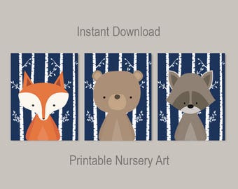 Woodland printable | Etsy