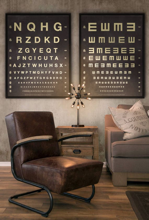 eye chart print vintage eye chart art print poster