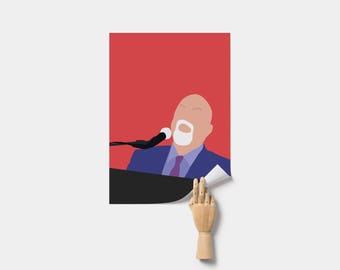 Billy Joel Poster. Minimal Poster. Billy Joel Print.
