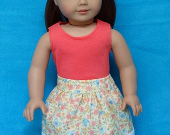 Handmade Tank Top and Skirt to fit 18 in Dolls such as american girl doll clothes