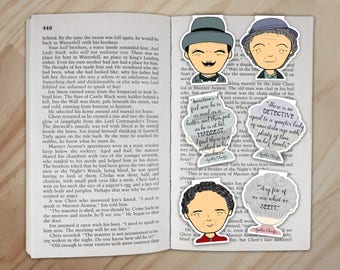 Agatha Christie Bookmarks Set - Hercule Poirot and Miss Marple Clips