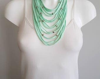 t shirt necklace, fabric necklace, cotton fabric necklace, t shirt scarf, infinity necklace