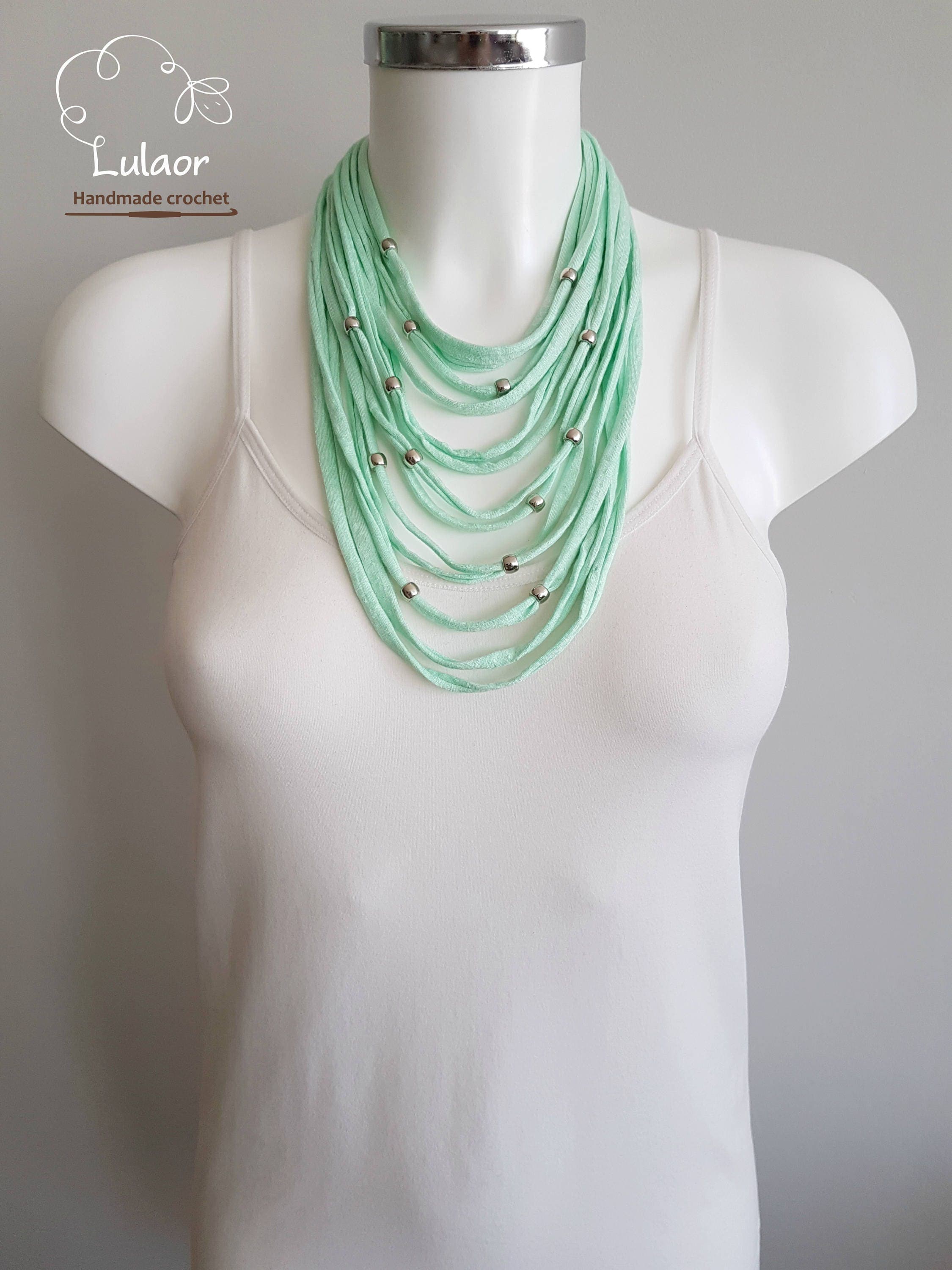 T shirt necklace fabric necklace multi strand necklace