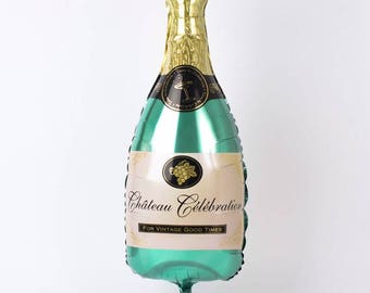Giant Champagne Bottle Balloon - 36" Balloon - NYE Party Decor - Champagne Campaign Decor - Bachelorette Party Balloon - Engagement Balloon