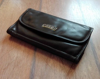 VTG Large Black Leather Multi Functional CD DVD Case