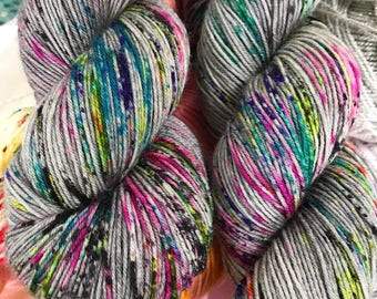 Ditzy Hippo, speckled sock yarn, speckled yarn, hand dyed yarn, speckled yarn, colorful yarn, indie dyed yarn, knitter gift, indie dyer