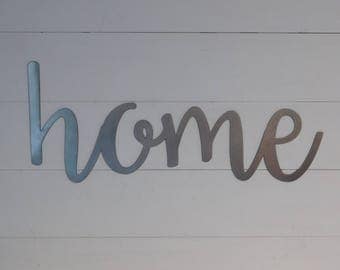 Home Sign, Metal Home Sign, Rustic Word Art Sign, Housewarming Gift Idea