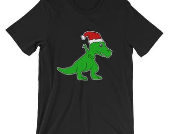 dinosaur santa shirt