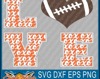 X's and O's| Love Football| SVG| DXF| EPS| Cut File| Football| Mom| Sister| Vector File| Decal| Digital Download