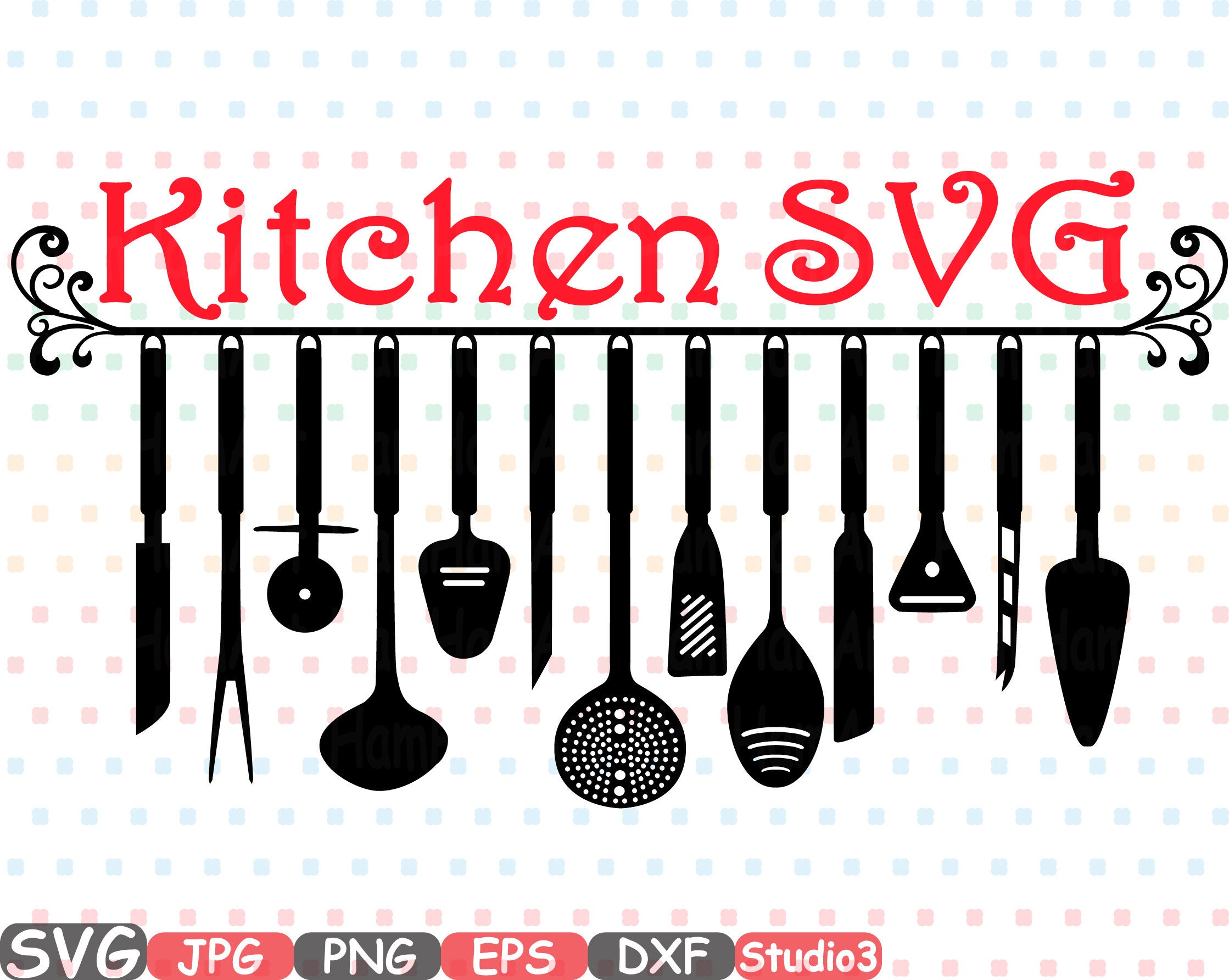 Download Split Kitchen SVG Silhouette Cutting Files Cricut Studio3