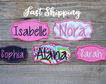 Iron-on Name Patch Applique, 3.75" or 4.75", Backpack Name Patch, Lunch Bag Name Patch ***Ready to Ship in 1-3 Days!