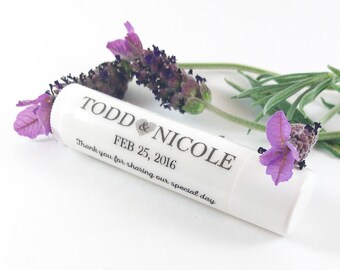 50, 75 or 100 Lip Balm Wedding Favours, Personalized Favors, Wedding Favors