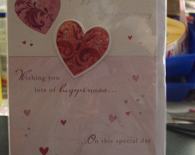 Happy Anniversary Card with 2 Hearts on