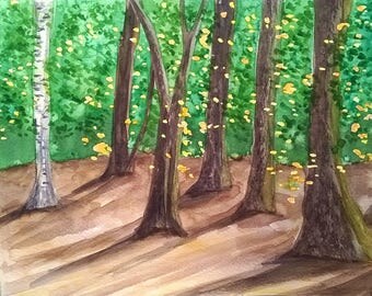 Watercolor landscape "Lover"