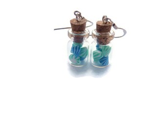 bottle with its berlingots polymer clay earrings