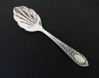 Vintage Ornate German 100 Silver Plate Sugar Spoon Made in Germany