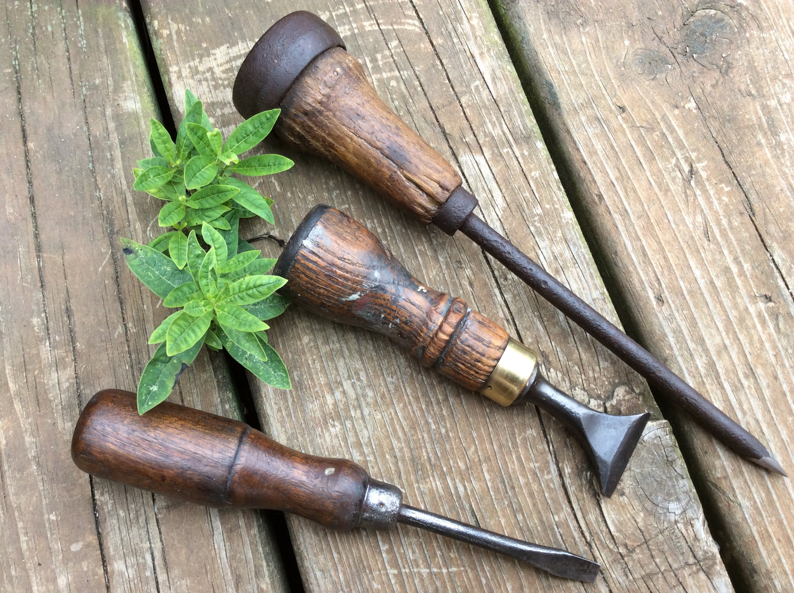 antique industrial awl screwdriver and scraper