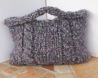 Heather wool bag with twisted, eco-responsible