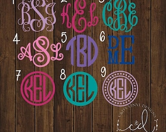 ON SALE 99 CENT 2" Monogram Car Decal - Monogram Decal - Sale Decals - Monogram Decals - Bow Decal - Flash Sale - 2" Car Decals - 2" Monogra
