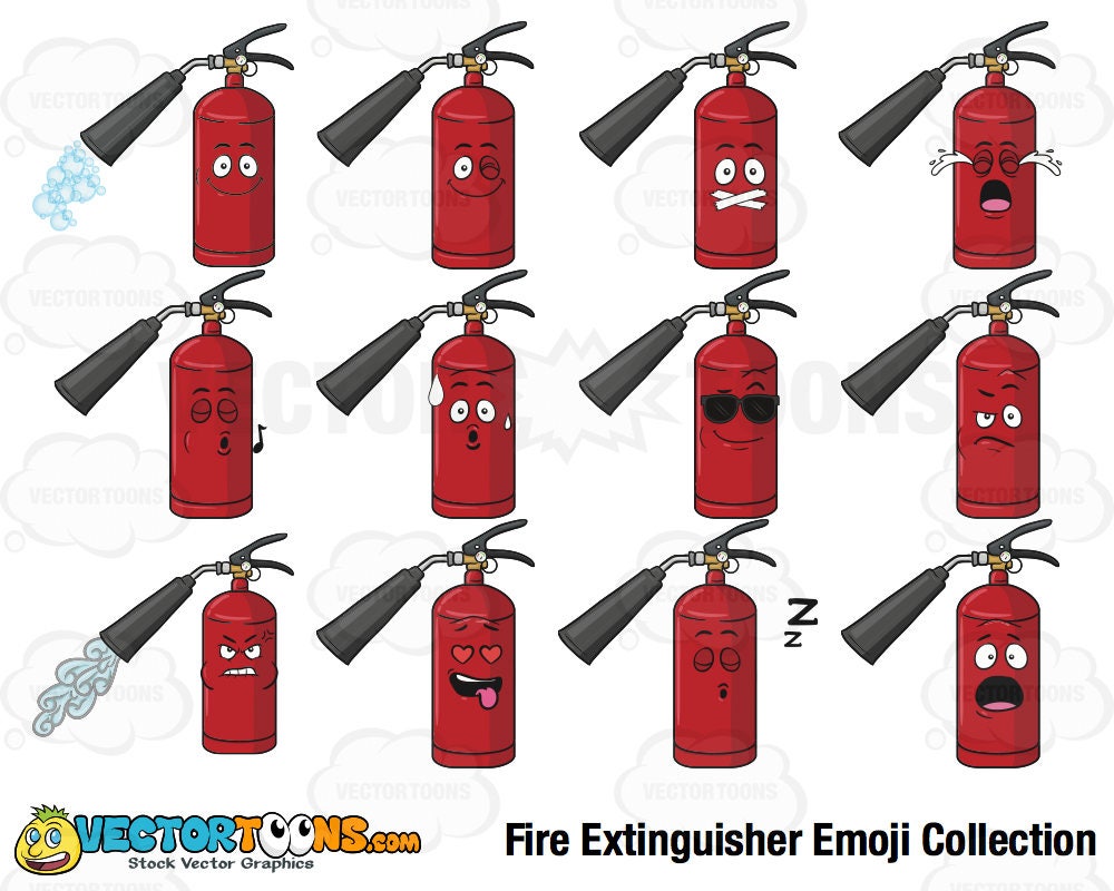 Fire Extinguisher Emoji Collection Clip Art