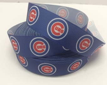 Chicago cubs ribbons, Chicago cubs ribbons,Baseball ribbons, sport ribbons, team ribbons, grosgrain ribbons